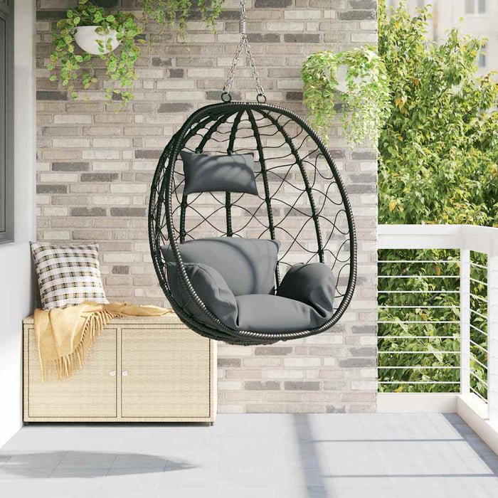 Scaun suspendat ou Antracit 91,5 x 54,5 x 107 cm poliratan - WALTI WALTI
