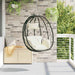 Scaun suspendat ou Alb crem 91,5 x 54,5 x 107 cm poliratan - WALTI WALTI