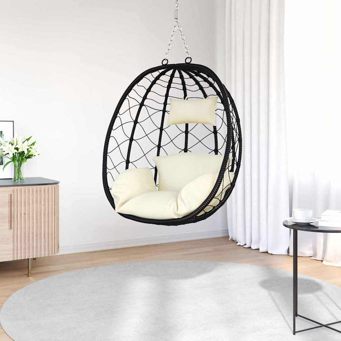 Scaun suspendat ou Alb crem 91,5 x 54,5 x 107 cm poliratan - WALTI WALTI