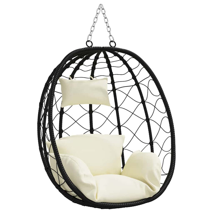 Scaun suspendat ou Alb crem 91,5 x 54,5 x 107 cm poliratan - WALTI WALTI