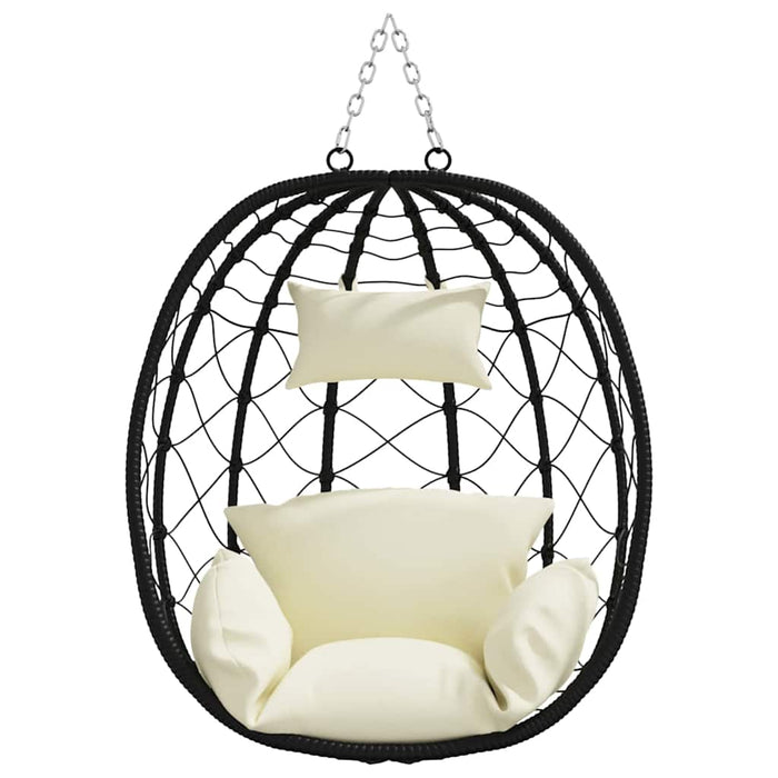 Scaun suspendat ou Alb crem 91,5 x 54,5 x 107 cm poliratan - WALTI WALTI