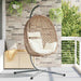 Scaun suspendat ou Creme deschis 104 x 100 x 191 cm poliratan - WALTI WALTI
