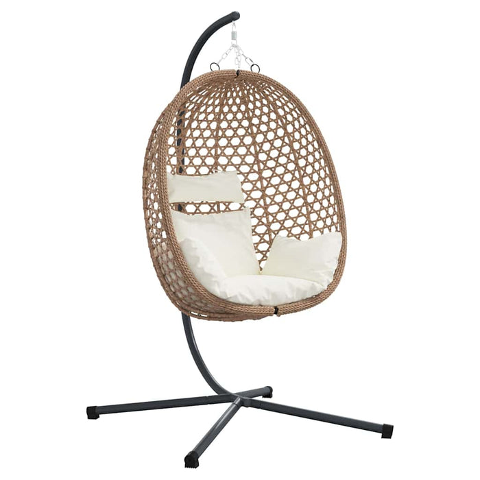 Scaun suspendat ou Creme deschis 104 x 100 x 191 cm poliratan - WALTI WALTI