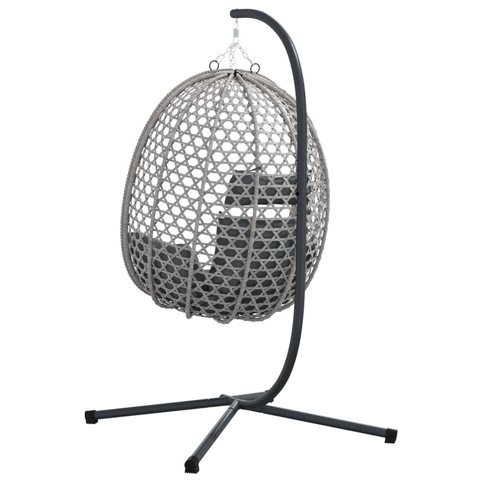Scaun suspendat ou antracit și gri 104 x 100 x 191 cm poliratan - WALTI WALTI