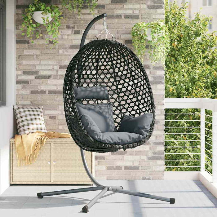 Scaun suspendat ou Manual Antracit și negru 104 x 100 x 191 cm - WALTI WALTI