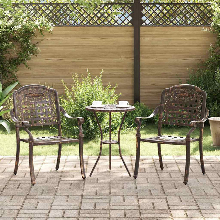 Scaun pentru Grădină 2 pcs Bronz 55 x 56.5 x 91cm Aluminiu - WALTI WALTI