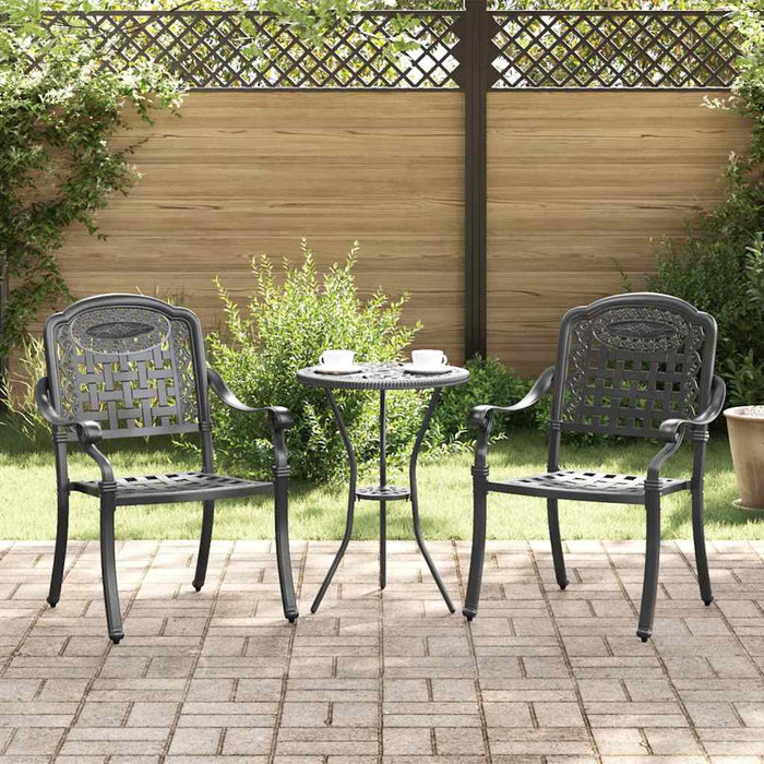 Scaun pentru Grădină 2 pcs Negru 55 x 56.5 x 91cm Aluminiu - WALTI WALTI