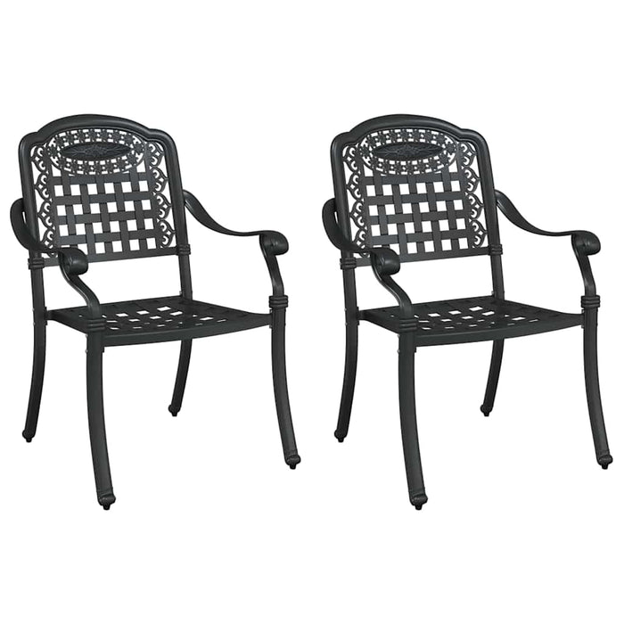 Scaun pentru Grădină 2 pcs Negru 55 x 56.5 x 91cm Aluminiu - WALTI WALTI