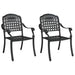 Scaun pentru Grădină 2 pcs Negru 55 x 56.5 x 91cm Aluminiu - WALTI WALTI