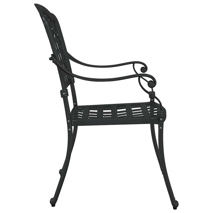 Scaun pentru Grădină 2 pcs Negru 55 x 56.5 x 91cm Aluminiu - WALTI WALTI