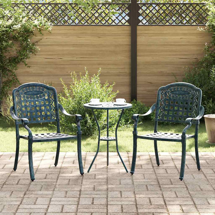 Scaun pentru Grădină 2 pcs Verde 55 x 56.5 x 91cm Aluminiu - WALTI WALTI