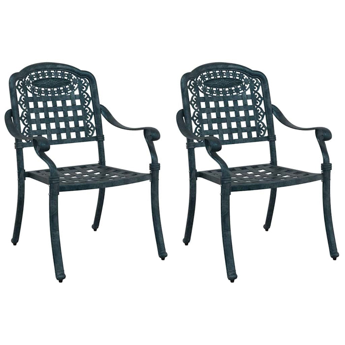 Scaun pentru Grădină 2 pcs Verde 55 x 56.5 x 91cm Aluminiu - WALTI WALTI