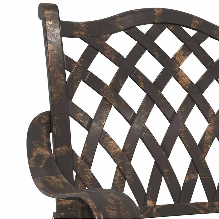 Scaun pentru Grădină 2 pcs Bronz 55 x 56.5 x 91cm Aluminiu - WALTI WALTI