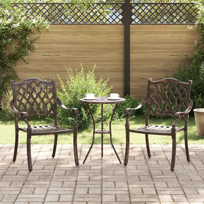 Scaun pentru Grădină 2 pcs Bronz 55 x 56.5 x 91cm Aluminiu - WALTI WALTI