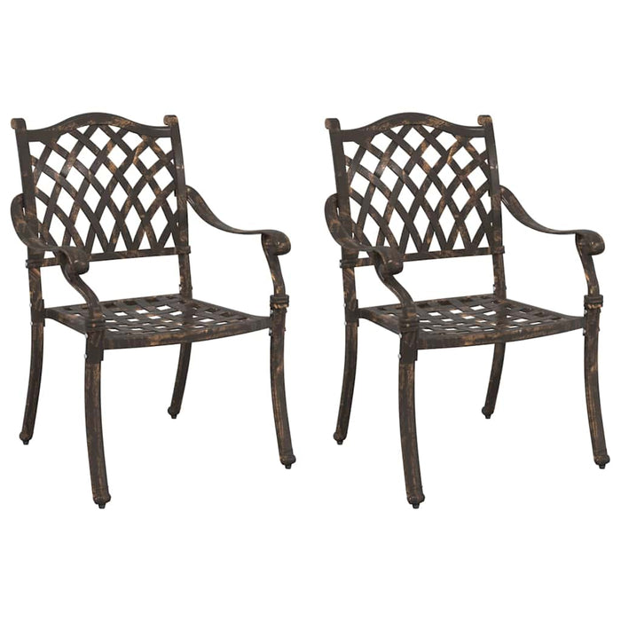 Scaun pentru Grădină 2 pcs Bronz 55 x 56.5 x 91cm Aluminiu - WALTI WALTI