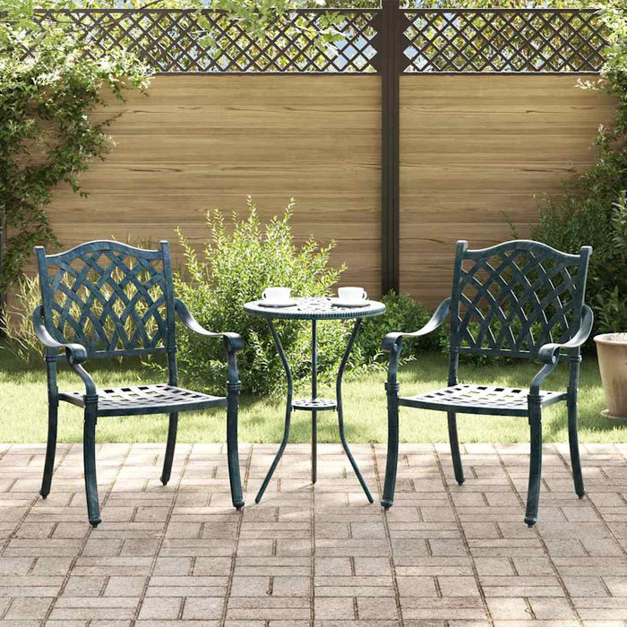 Scaun pentru Grădină 2 pcs Verde 55 x 56.5 x 91cm Aluminiu - WALTI WALTI