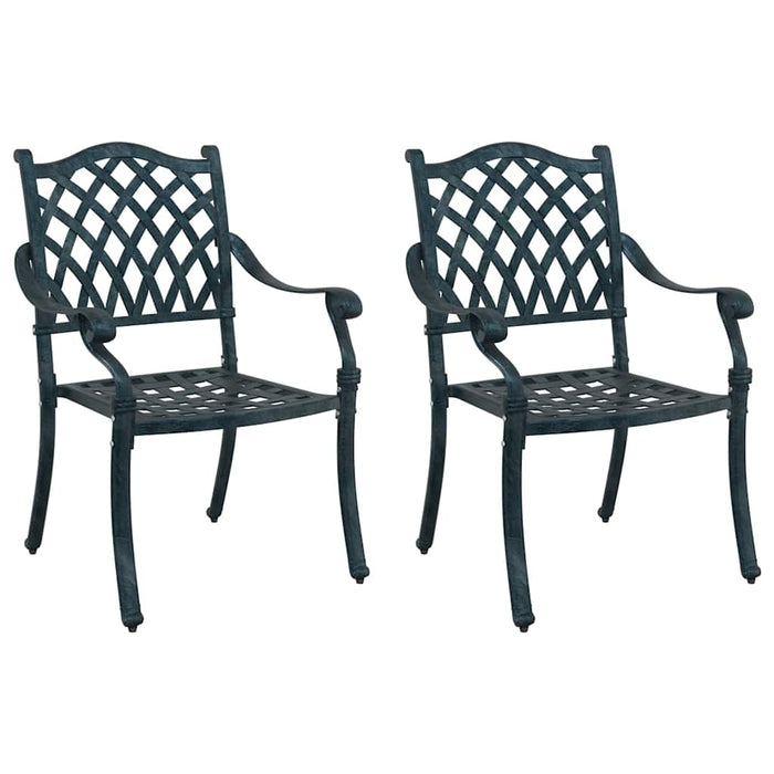 Scaun pentru Grădină 2 pcs Verde 55 x 56.5 x 91cm Aluminiu - WALTI WALTI