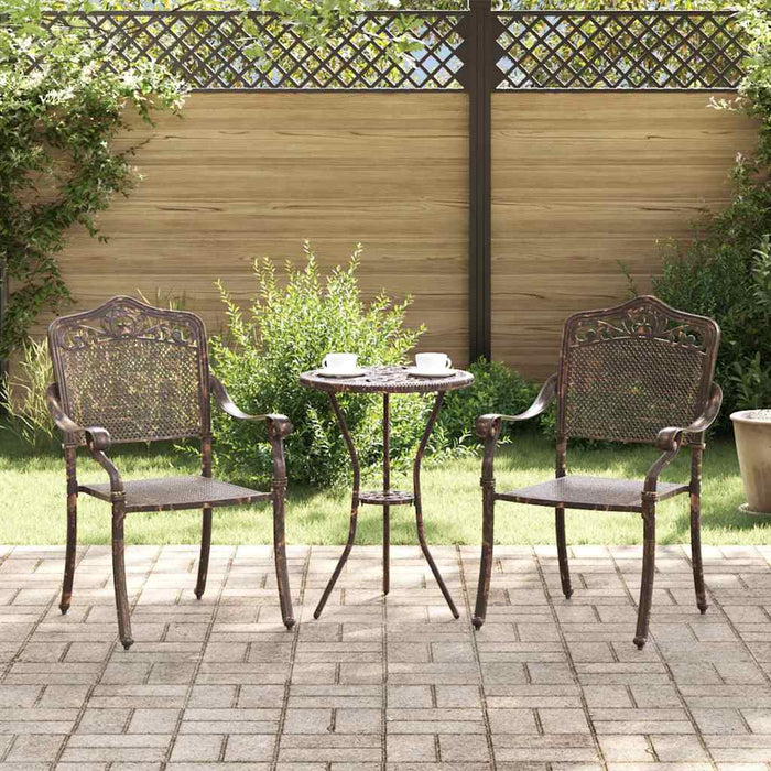 Scaun pentru Grădină 2 pcs Bronz 55 x 56.5 x 91cm Aluminiu - WALTI WALTI