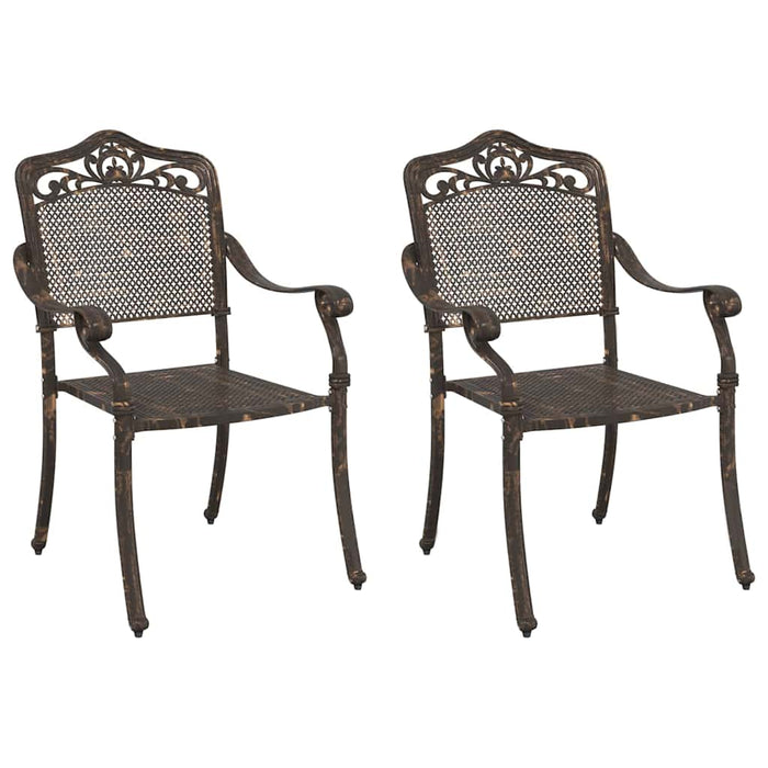 Scaun pentru Grădină 2 pcs Bronz 55 x 56.5 x 91cm Aluminiu - WALTI WALTI