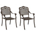 Scaun pentru Grădină 2 pcs Bronz 55 x 56.5 x 91cm Aluminiu - WALTI WALTI