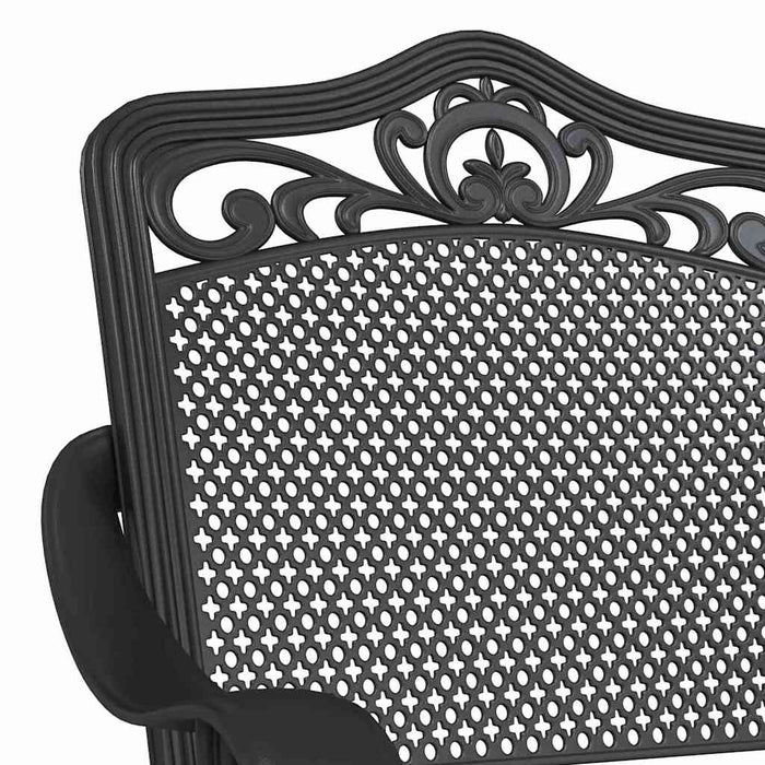 Scaun pentru Grădină 2 pcs Negru 55 x 56.5 x 91cm Aluminiu - WALTI WALTI