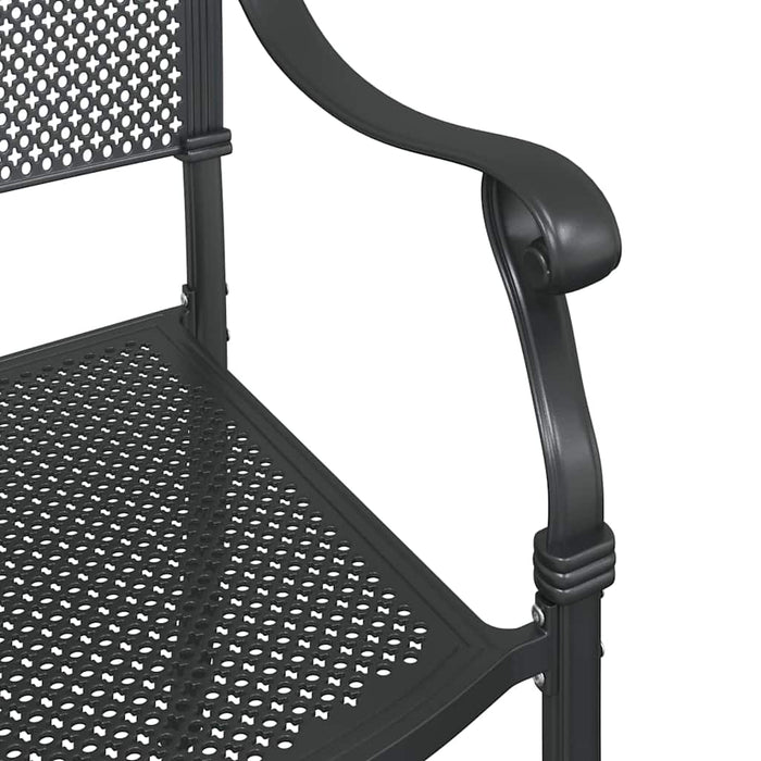 Scaun pentru Grădină 2 pcs Negru 55 x 56.5 x 91cm Aluminiu - WALTI WALTI