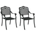 Scaun pentru Grădină 2 pcs Negru 55 x 56.5 x 91cm Aluminiu - WALTI WALTI