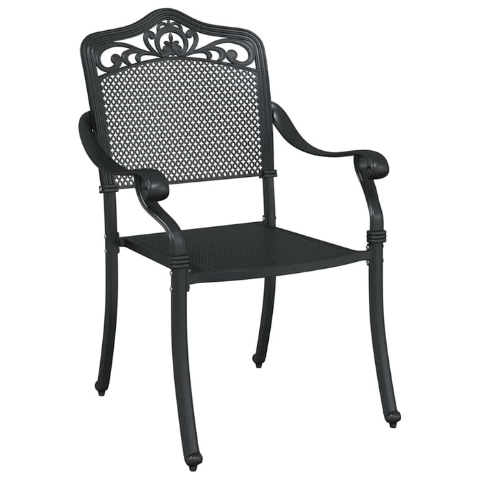 Scaun pentru Grădină 2 pcs Negru 55 x 56.5 x 91cm Aluminiu - WALTI WALTI
