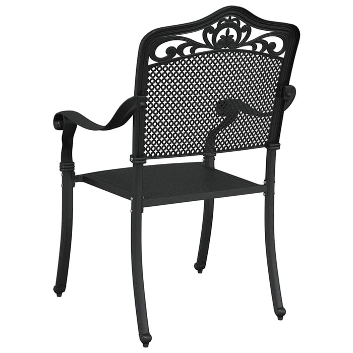 Scaun pentru Grădină 2 pcs Negru 55 x 56.5 x 91cm Aluminiu - WALTI WALTI