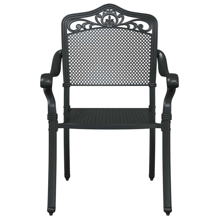 Scaun pentru Grădină 2 pcs Negru 55 x 56.5 x 91cm Aluminiu - WALTI WALTI