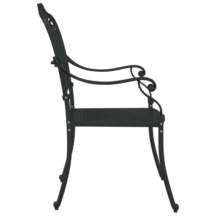 Scaun pentru Grădină 2 pcs Negru 55 x 56.5 x 91cm Aluminiu - WALTI WALTI