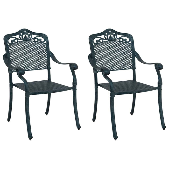 Scaun pentru Grădină 2 pcs Verde 55 x 56.5 x 91cm Aluminiu - WALTI WALTI