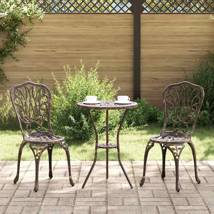 Set Bistro de Grădină 3 pcs Bronz Aluminiu - WALTI WALTI