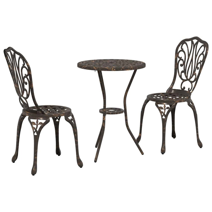 Set Bistro de Grădină 3 pcs Bronz Aluminiu - WALTI WALTI