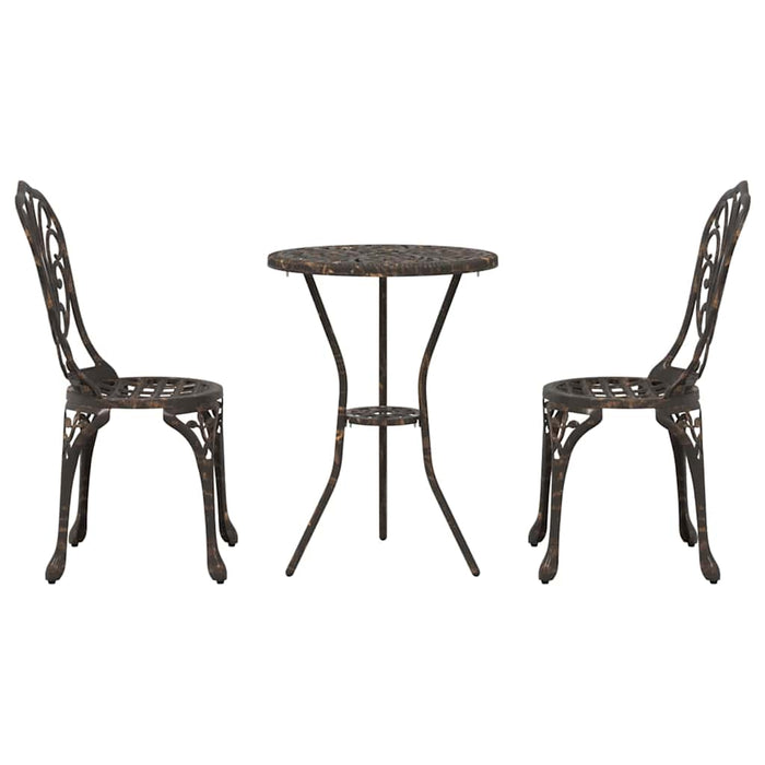 Set Bistro de Grădină 3 pcs Bronz Aluminiu - WALTI WALTI