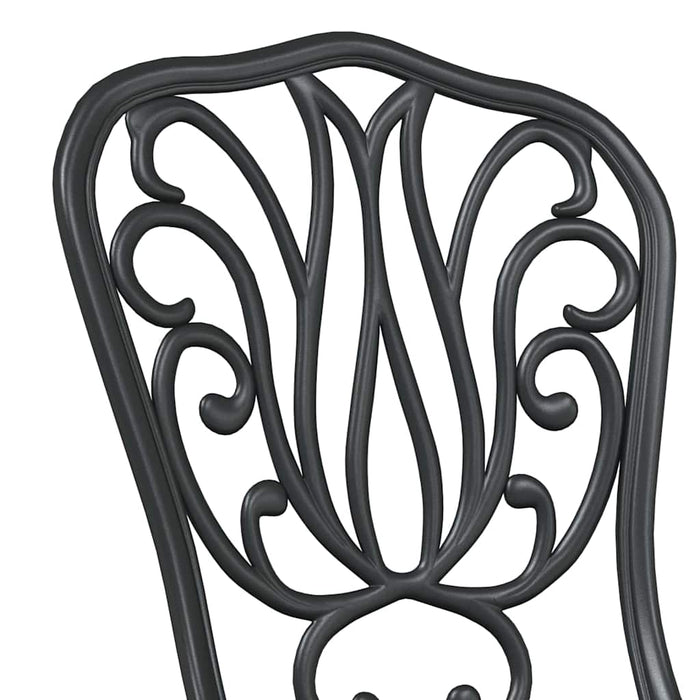 Set Bistro de Grădină 3 pcs Negru Aluminiu - WALTI WALTI