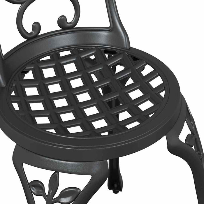 Set Bistro de Grădină 3 pcs Negru Aluminiu - WALTI WALTI