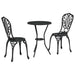 Set Bistro de Grădină 3 pcs Negru Aluminiu - WALTI WALTI