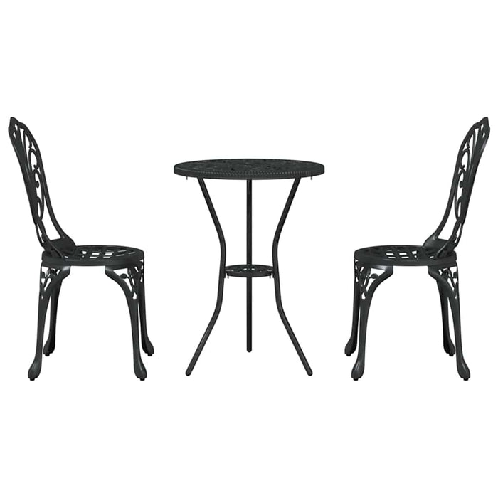 Set Bistro de Grădină 3 pcs Negru Aluminiu - WALTI WALTI
