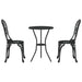 Set Bistro de Grădină 3 pcs Negru Aluminiu - WALTI WALTI