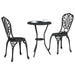Set Bistro de Grădină 3 pcs Negru Aluminiu - WALTI WALTI