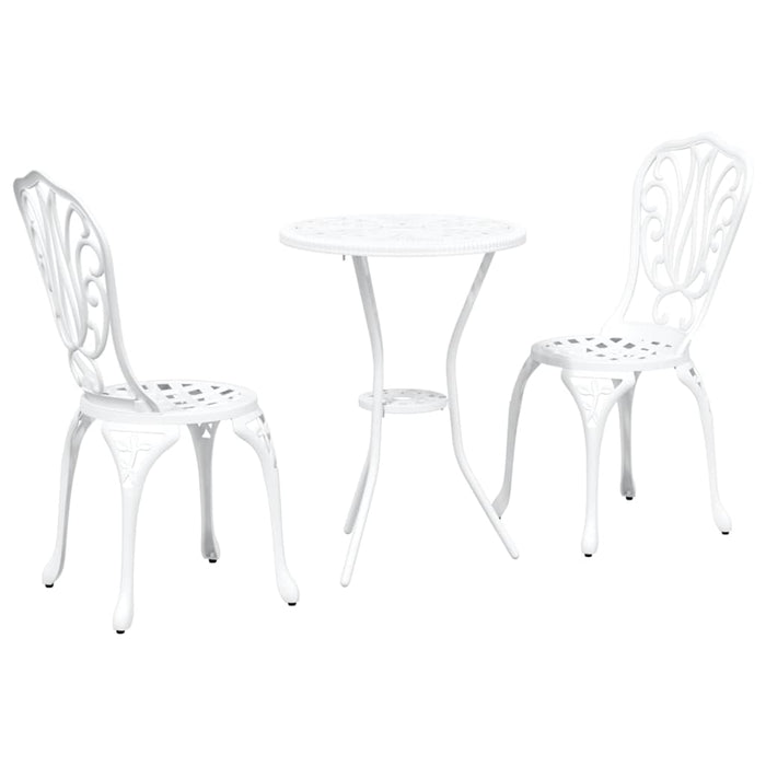Set Bistro de Grădină 3 pcs Alb Aluminiu - WALTI WALTI