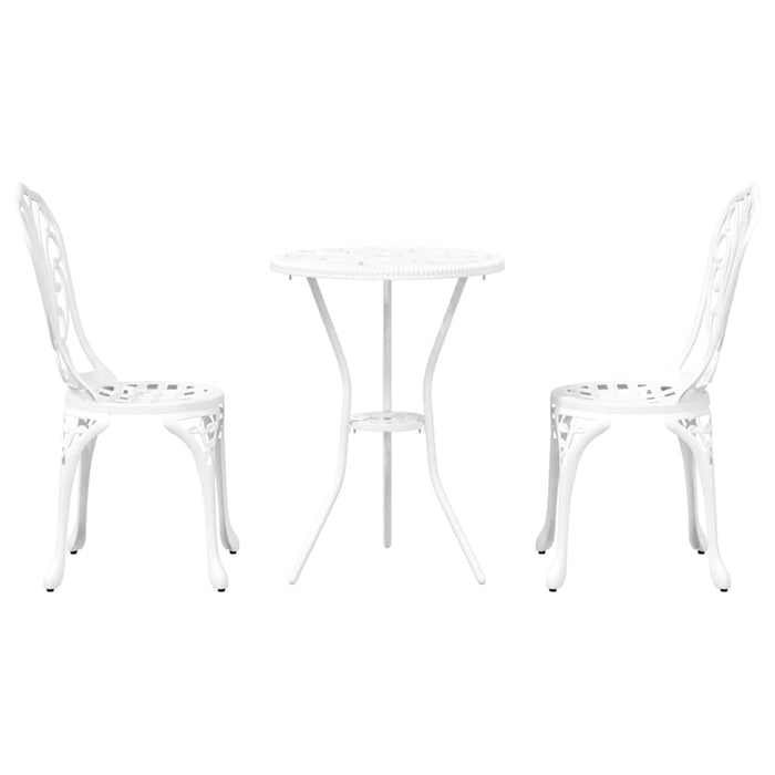 Set Bistro de Grădină 3 pcs Alb Aluminiu - WALTI WALTI