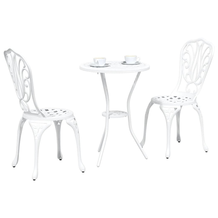 Set Bistro de Grădină 3 pcs Alb Aluminiu - WALTI WALTI