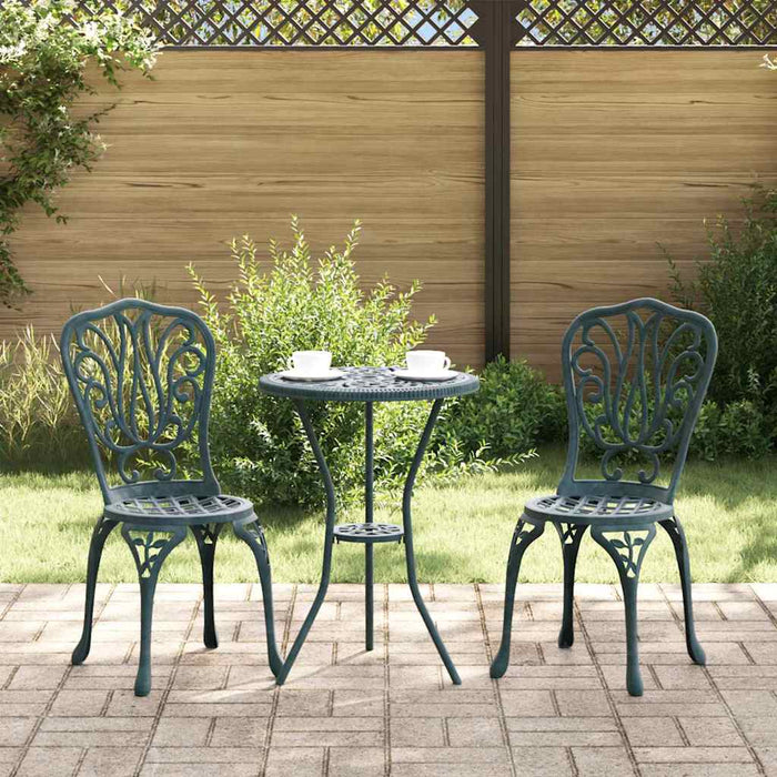 Set Bistro de Grădină 3 pcs Verde Aluminiu - WALTI WALTI