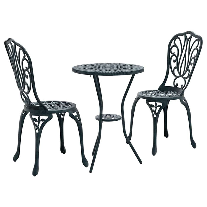 Set Bistro de Grădină 3 pcs Verde Aluminiu - WALTI WALTI