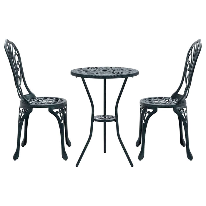Set Bistro de Grădină 3 pcs Verde Aluminiu - WALTI WALTI