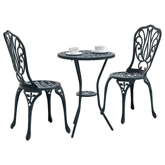 Set Bistro de Grădină 3 pcs Verde Aluminiu - WALTI WALTI