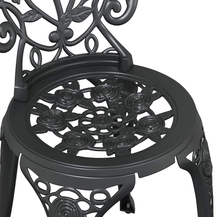 Set Bistro de Grădină 3 pcs Negru Aluminiu - WALTI WALTI