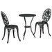 Set Bistro de Grădină 3 pcs Negru Aluminiu - WALTI WALTI